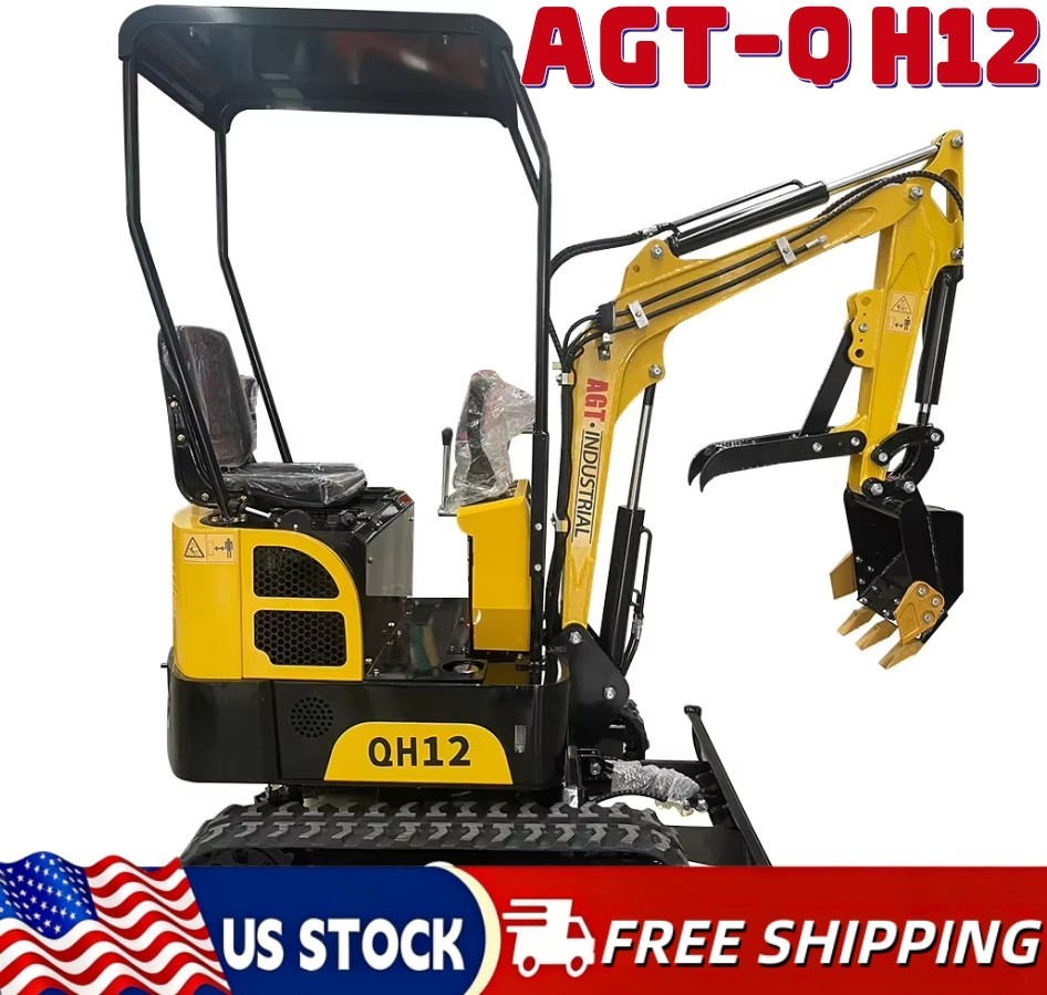 1 Ton AGT Industrial Tracked 13.5HP Mini Excavators Diggers B&S Engine Crawler