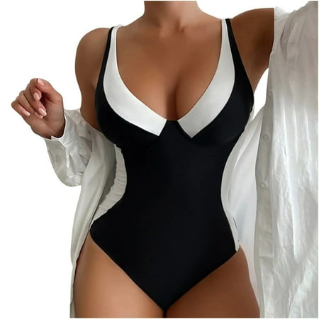 Kmdttou One Piece Swimsuit Women Tum-my Control Sexy And Fashionable Beach Swimsuit With Printed Summer Swimsuit on Clearance!