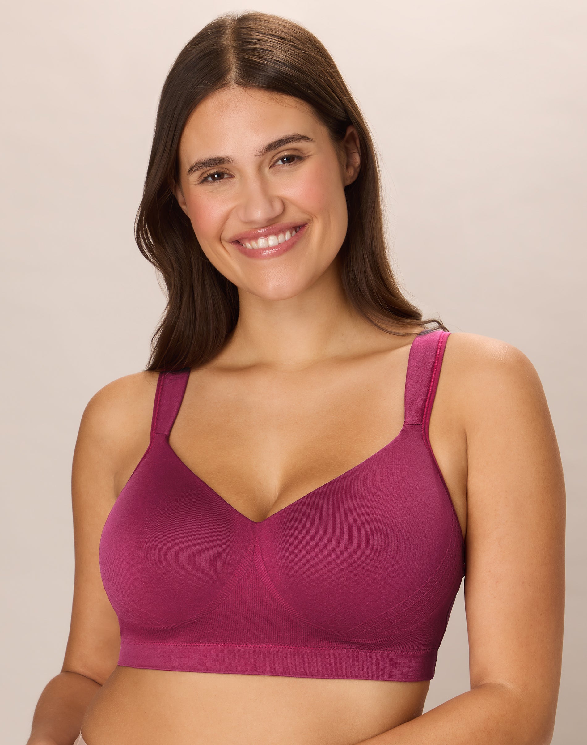Playtex 18 Hour Ultra-Soft Support T-Shirt Wireless Bra Royal Garnet 38D Women’s