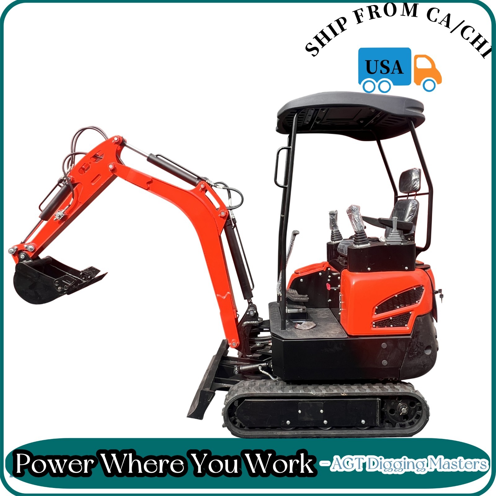 AGT NT18 Mini Excavator Kubota Diesel 1.4 Ton Farm 2025 0.04m3 Bucket Capacity