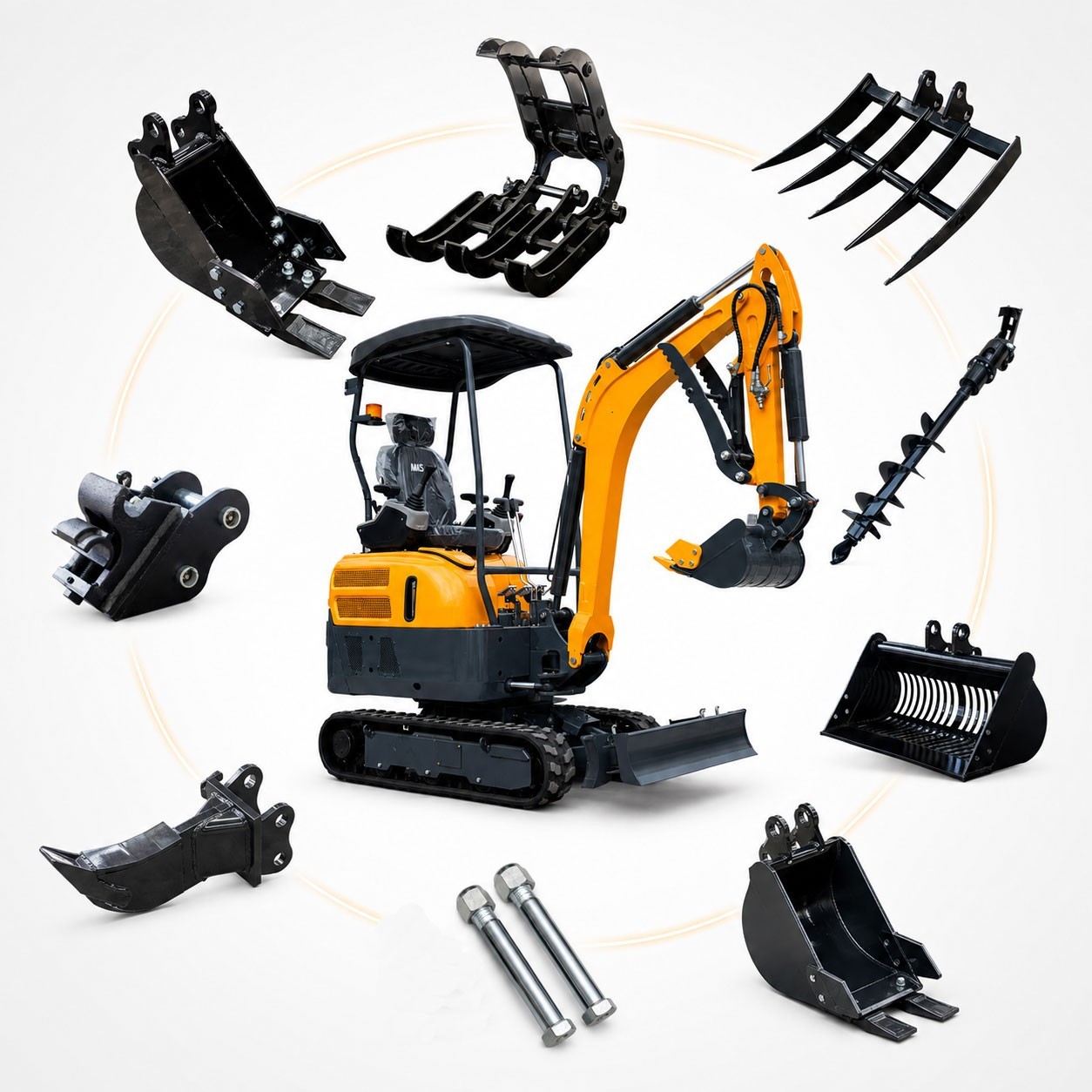 4400lbs Mini Excavator Kubota D902 Boom Swing Retractable Tracks 9 Attachments