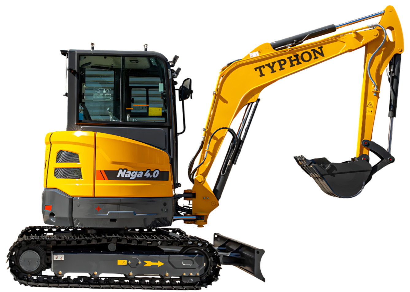 TYPHON NAGA 4.0 Mini Excavator w 4 Ton 24.4hp Yanmar Diesel Engine Metal Track