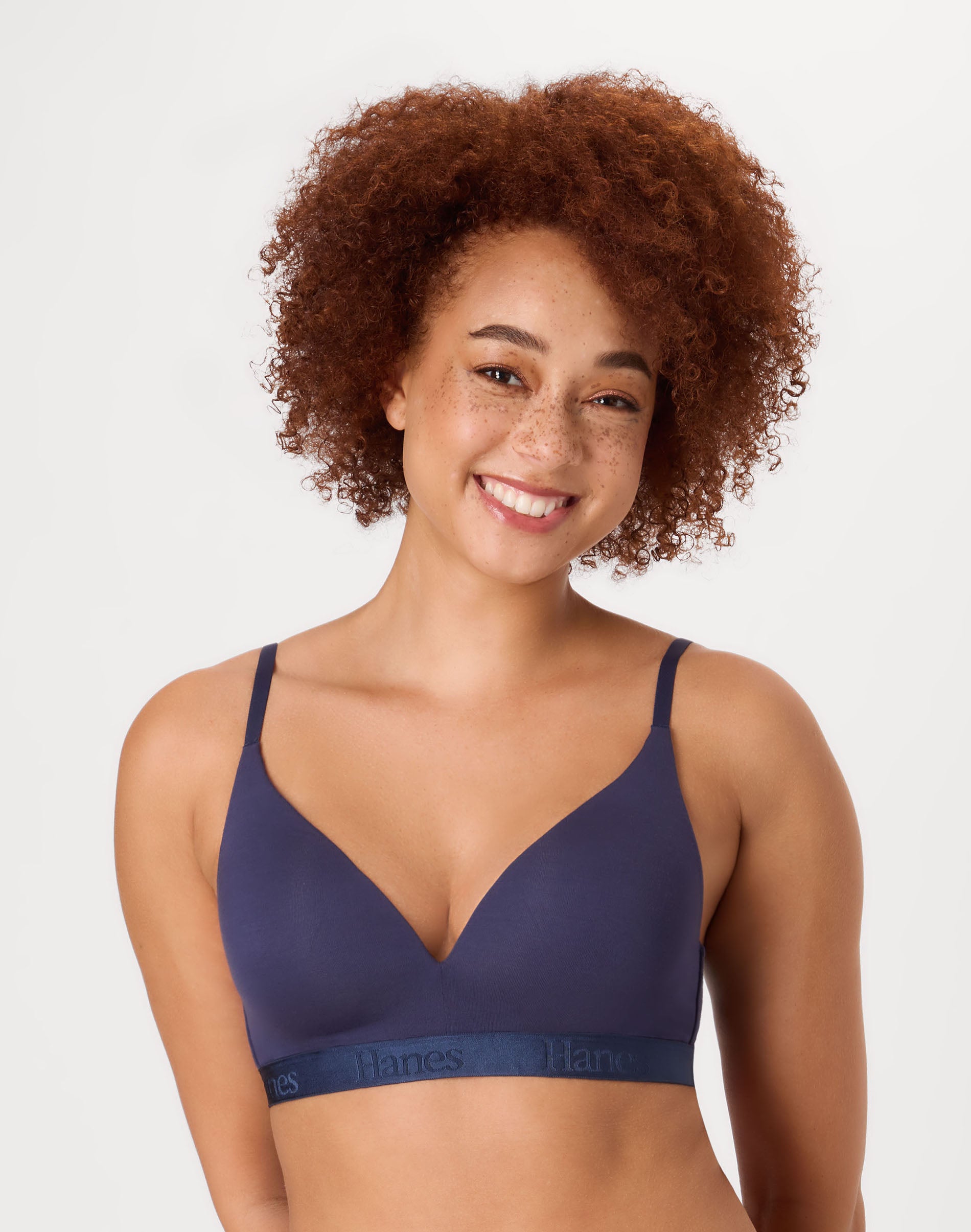 Hanes Originals Women’s SuperSoft Contour T-Shirt Bra Imperial Indigo 2XL