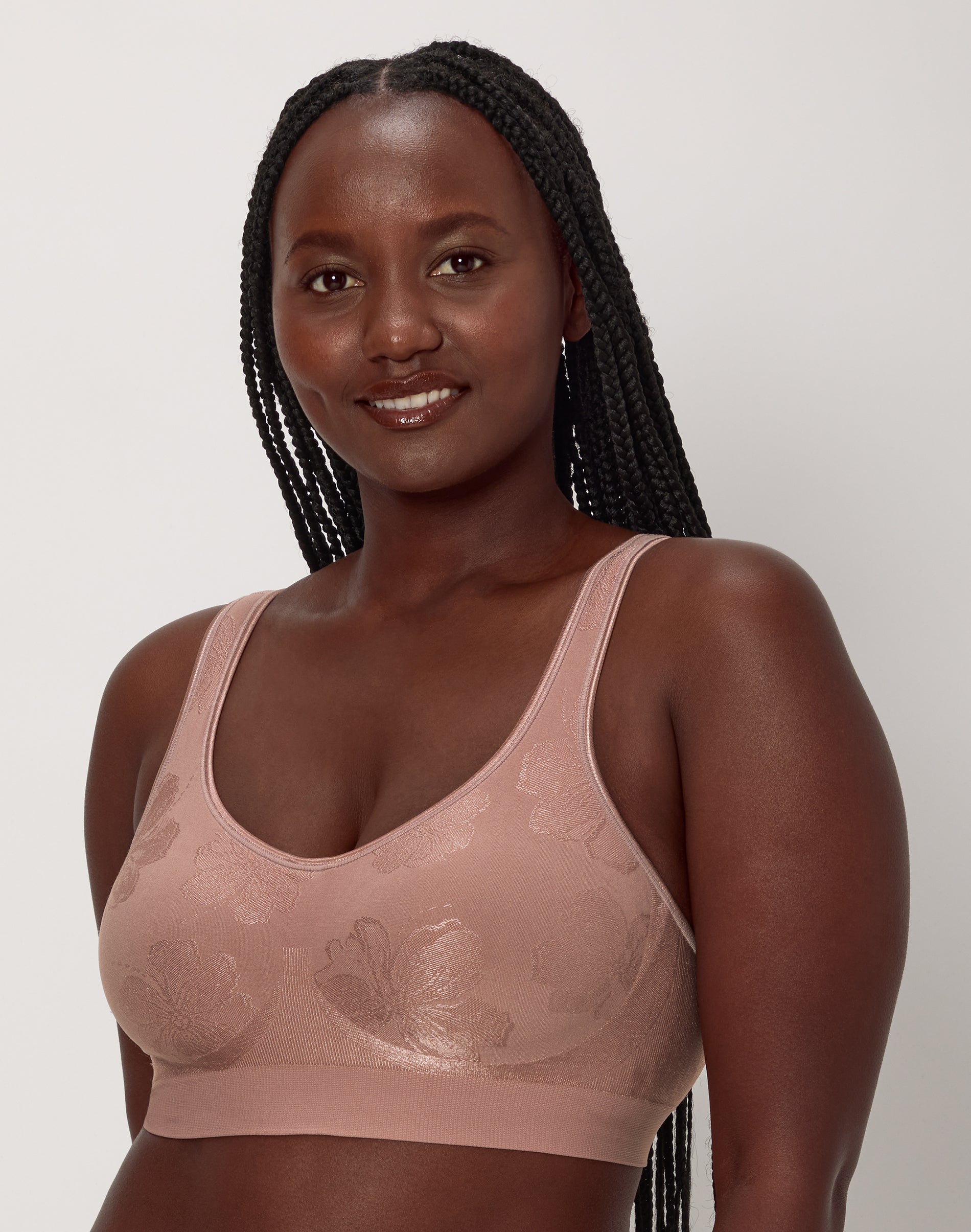 Bali Comfort Revolution ComfortFlex Fit Shaping Wireless Bra Smokey Purple Mauve Tropic L Women’s