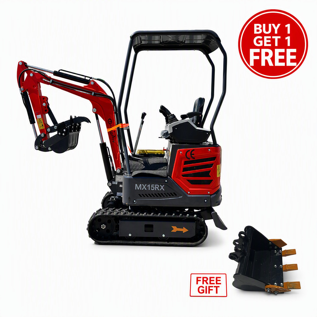 MX15RX 1 Ton Mini Excavator 13.5HP Rato Engine Pilot Control + FREE 16″ Bucket
