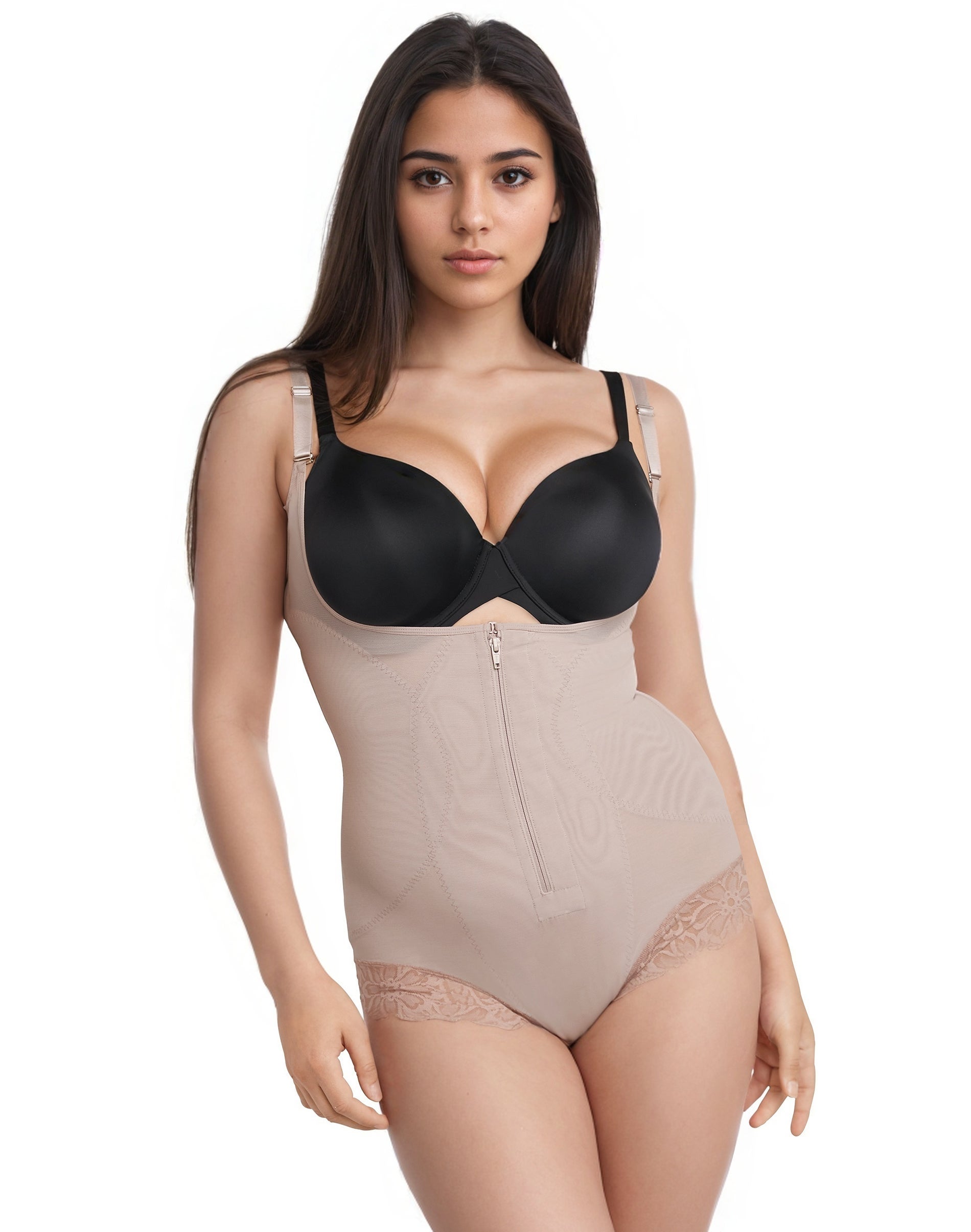 Maidenform Voluptuosa Shapewear Bodysuit, Open-Bust Tummy Control, Wear-Your-Own-Bra Fajas Body Shaper Evening Blush 2XL Women’s