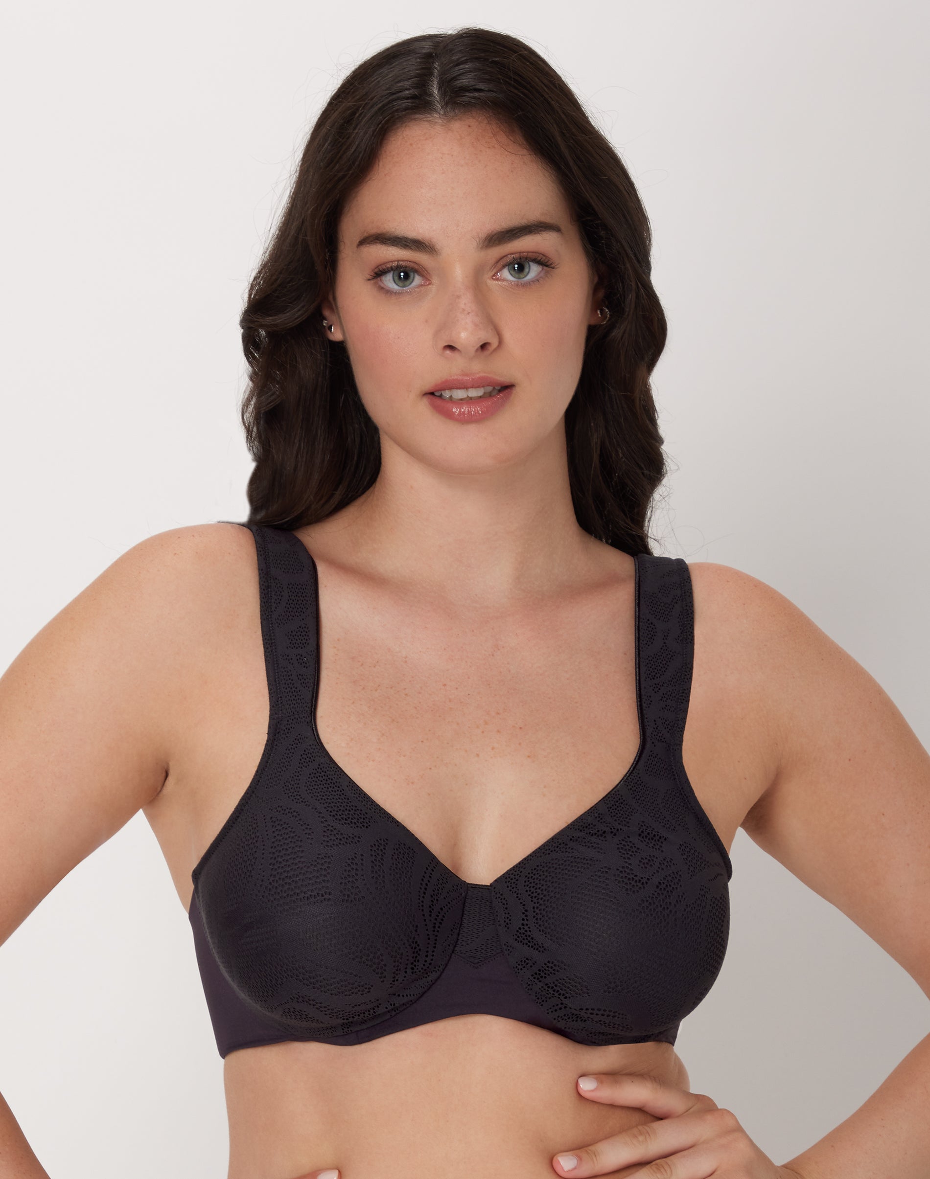 Bali’s Coolest Smoothing Underwire Minimizer Bra Black Lace 38DDD Women’s