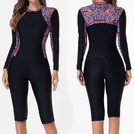QLEICOM One Piece Swimsuit Women,Bathing Suit,Long Sleeve Swimwear Set with Shorts and Removable Pads Full Coverage for Active Wear