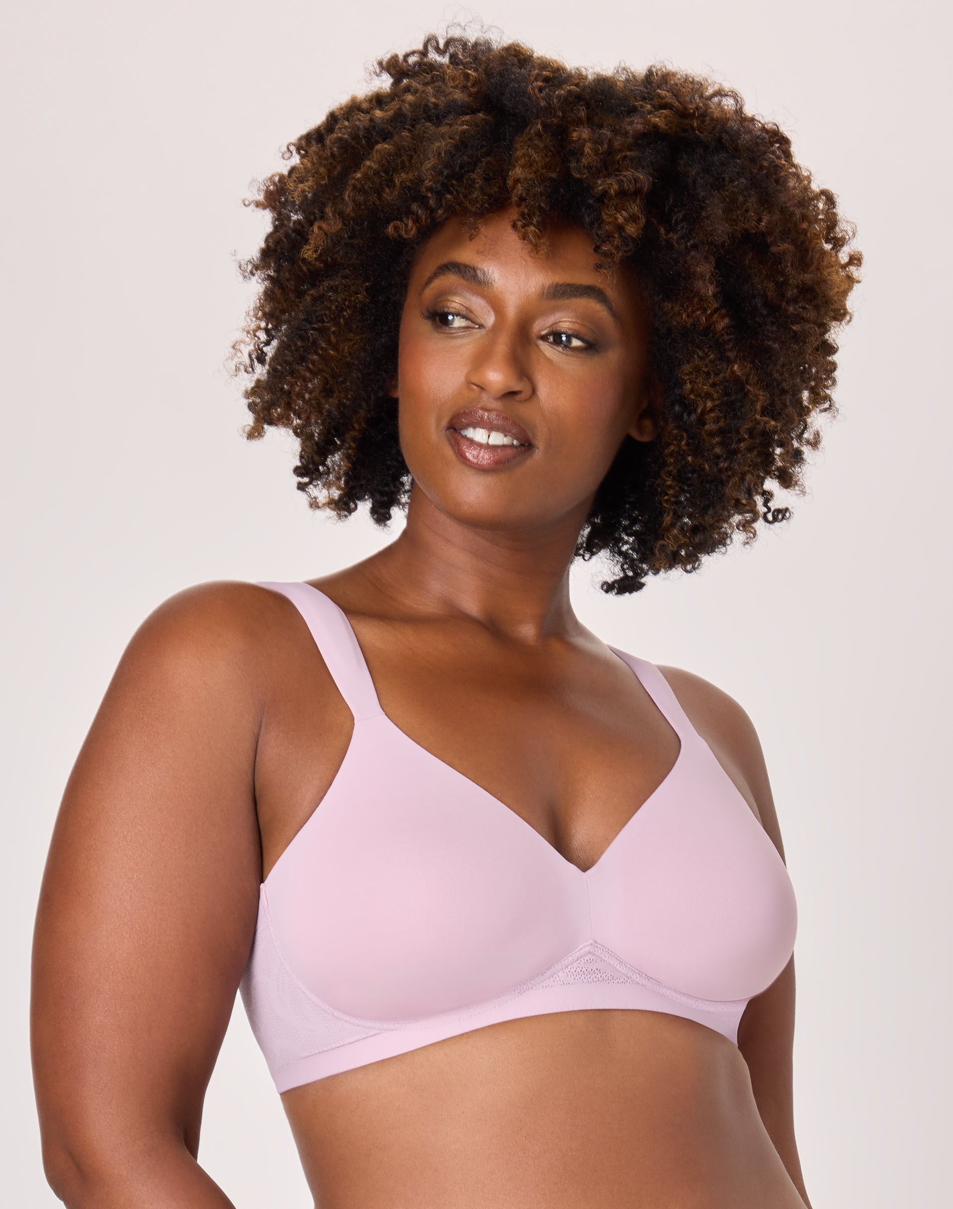 Bali Women’s Coolest Smoothing Wireless Bra, Foam Cups Purple Mauve 36DDD