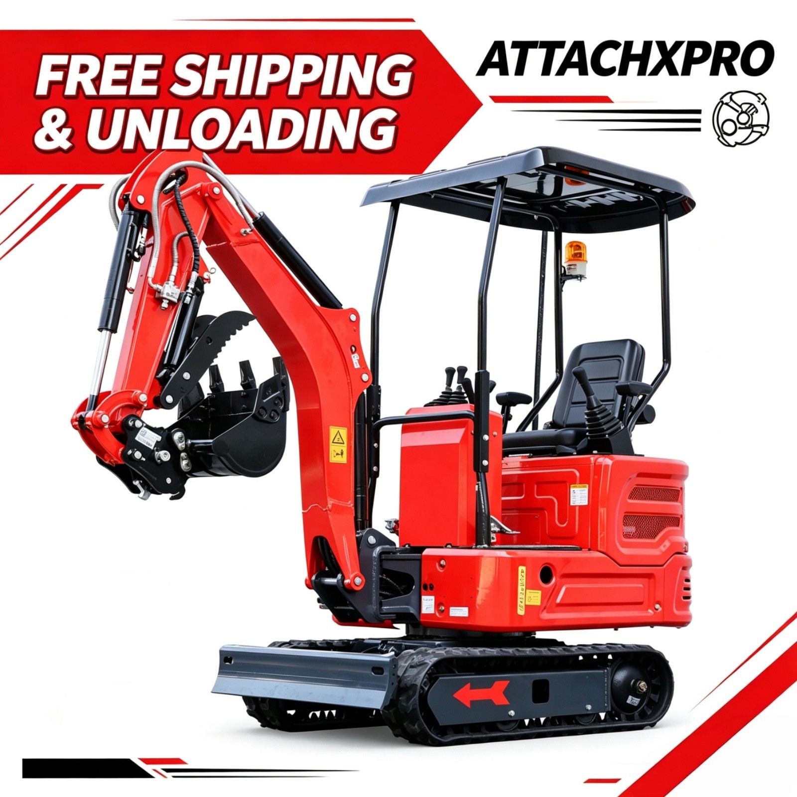 Mini Excavator 1.4 Ton Digger Side Swing Kubota Diesel Water-Cooled Engine USA