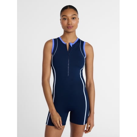 Ozark Trail Women’s and Women’s Plus Size Swim Romper, Size XS-3X