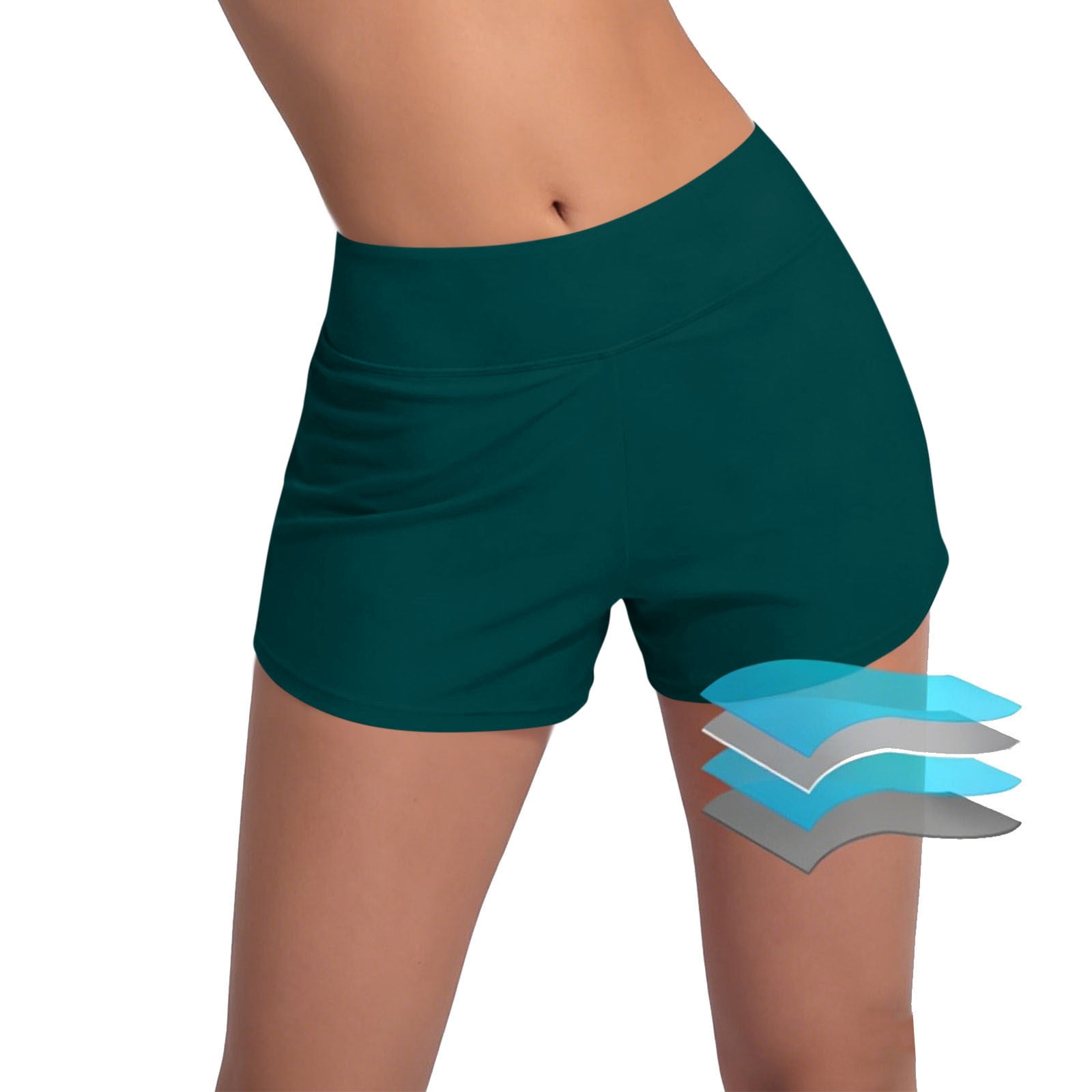 HongQid Swimwear Menstrual Leakproof Swim Shorts Quick Dry 3″ High Waist Bathing Suit Bottoms for Women