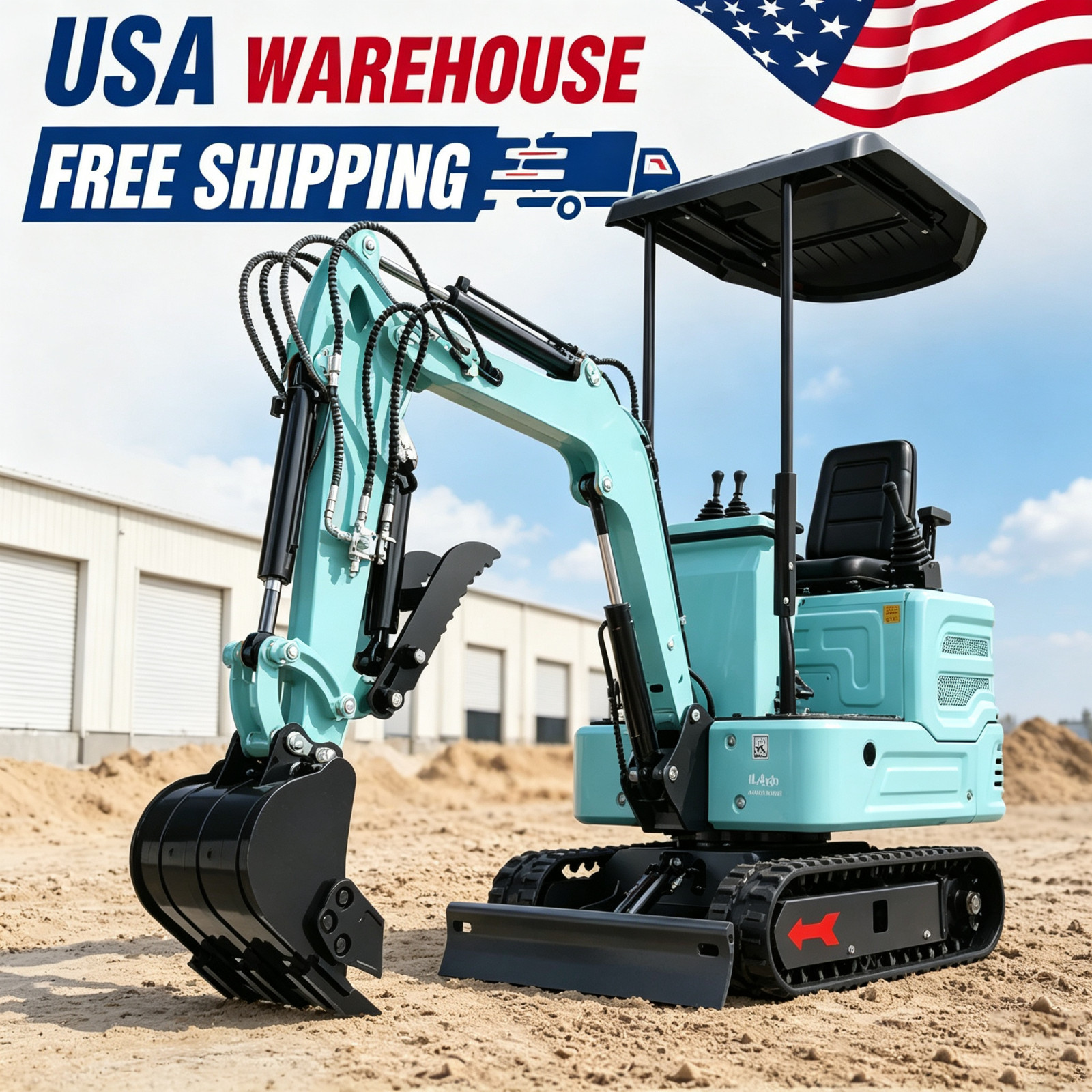 Free Shipping 1.4 Ton Mini Excavator Tracked Diggers with Kubota Diesel Engine