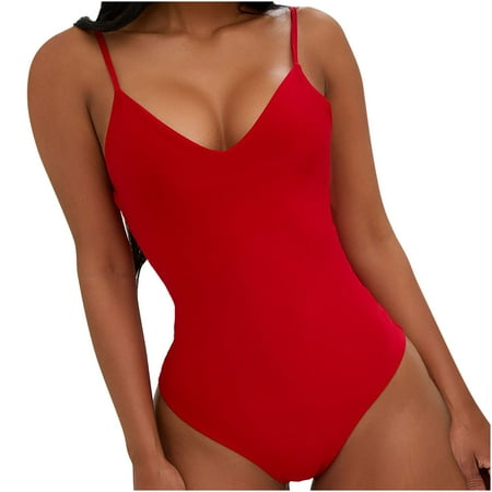Buigttklop Tummy Control Swimsuits for Women 2024,Women’S New Suspender Backless Lanyard Large Color One-Piece Swimsuit