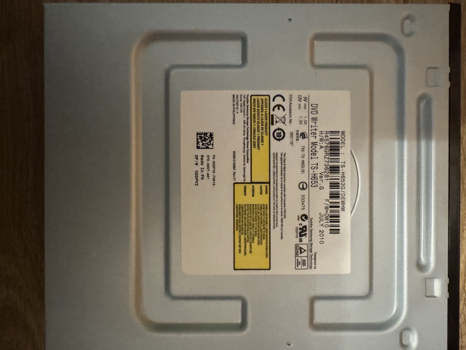 Samsung TS-H653 16X DVD+-RW SATA Burner Drive Black Dell Optiplex