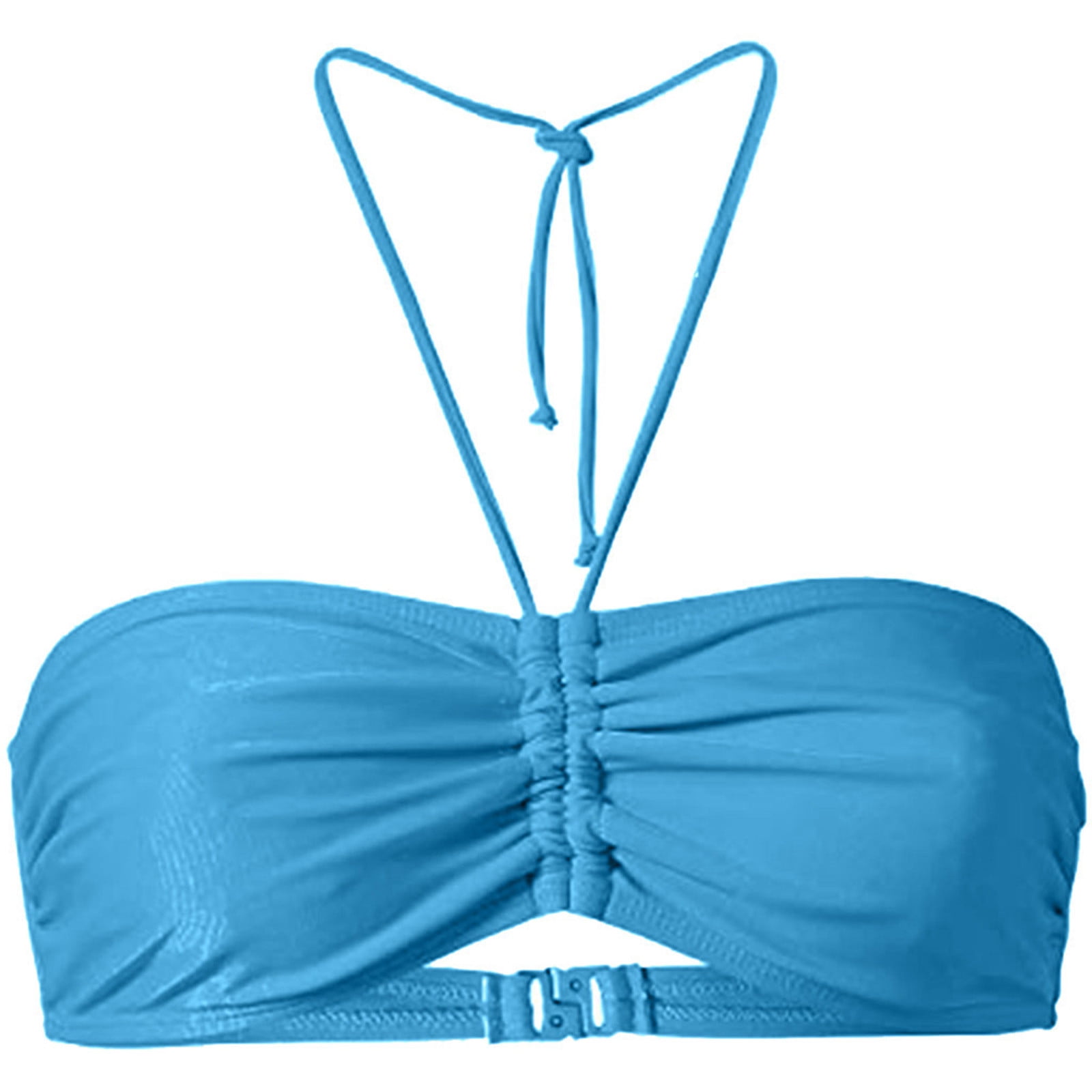 Cavosen Women Bikini Top Plus Size Swimsuit for Women Halter Swimwear Top Sleeveless On Closure Swimsuits Solid Bathing Suits Beachwear Beach Vacation Outfits Resort Wear