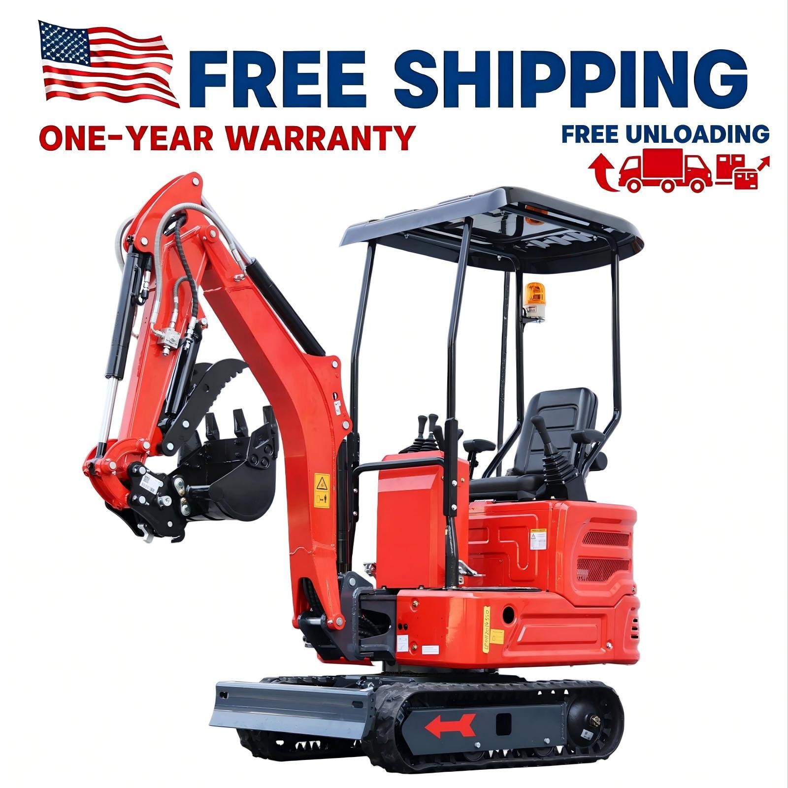 1.4 T Mini Excavator Kubota Z482 Side Swing +Quick Hitch  Pilot System FREE SHIP