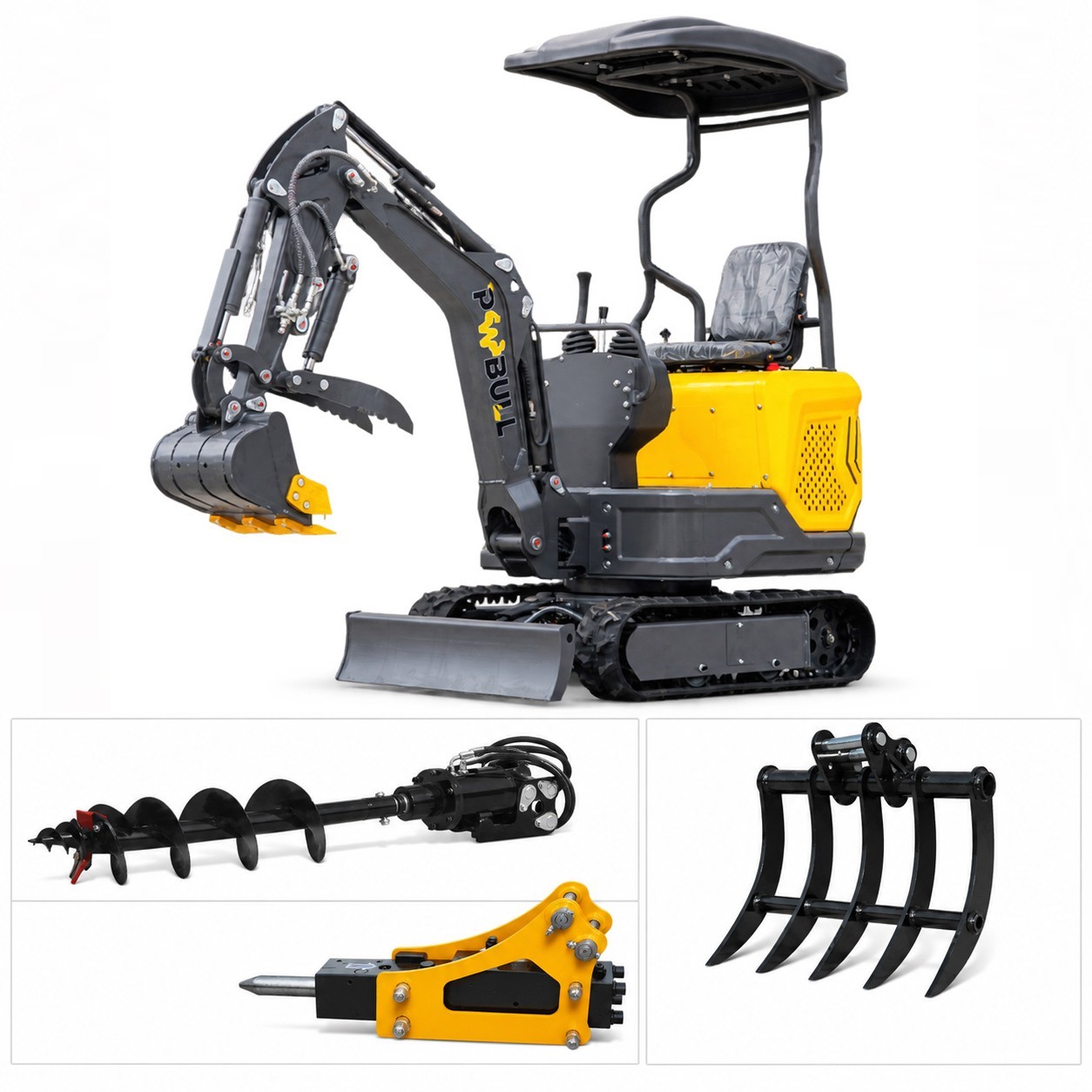 1.2 Ton Mini Excavator 13.5HP Briggs & Stratton Engine Hydraulic Crawler Digger