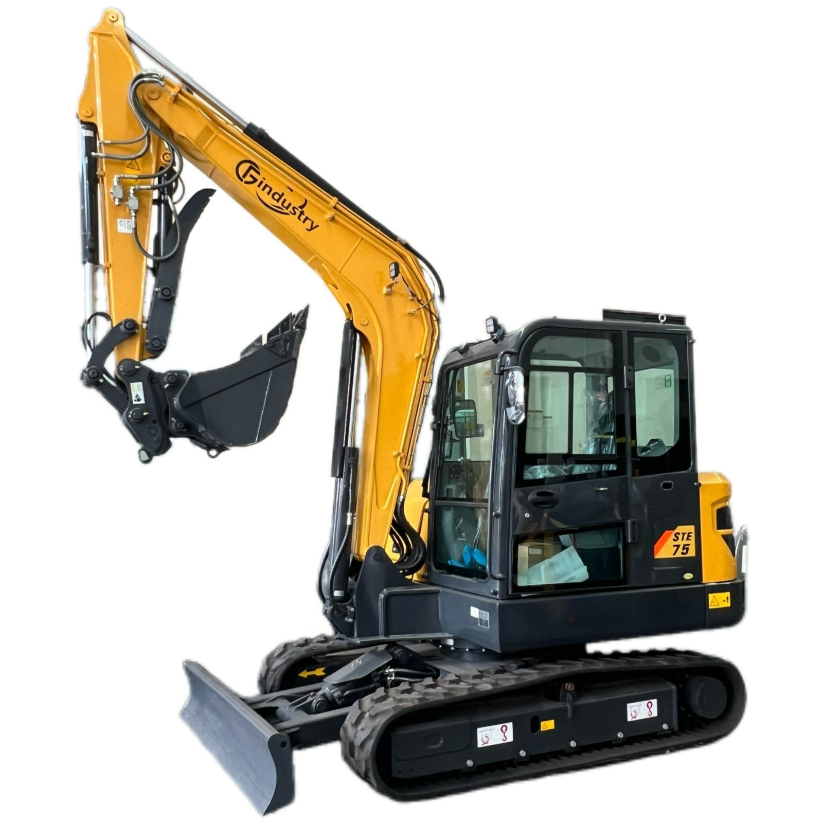 6 Ton STE75 Excavator Kubota Diesel Engine Digger Water Cooling 48.9 HP SHANTUI