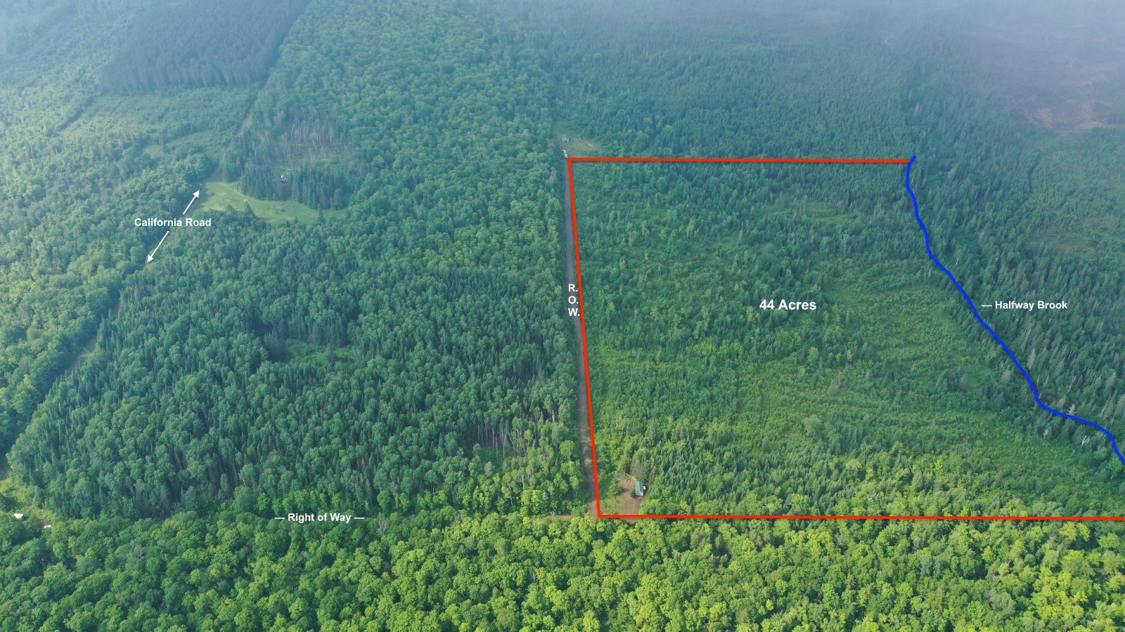 **OWN 44 ACRES+/- OF LAND IN NORTHERN MAINE WITH CABIN AND BROOK**