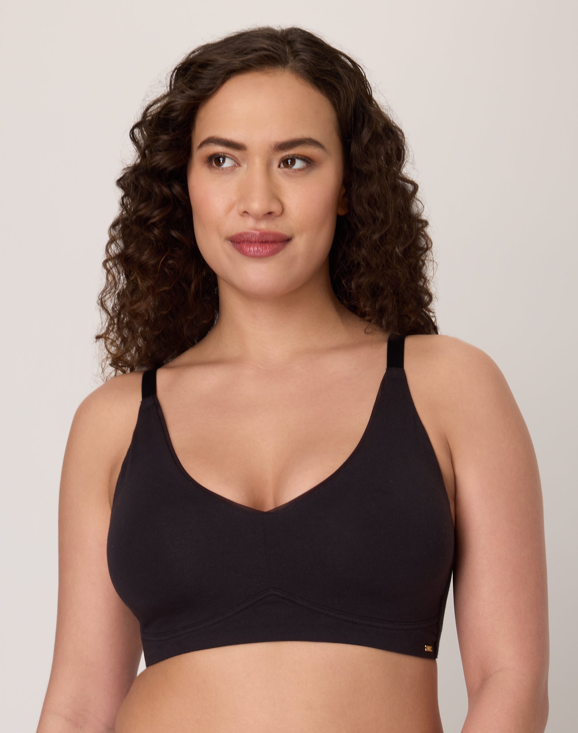 Bali Cotton Collection Wireless Bra Black 3XL Women’s