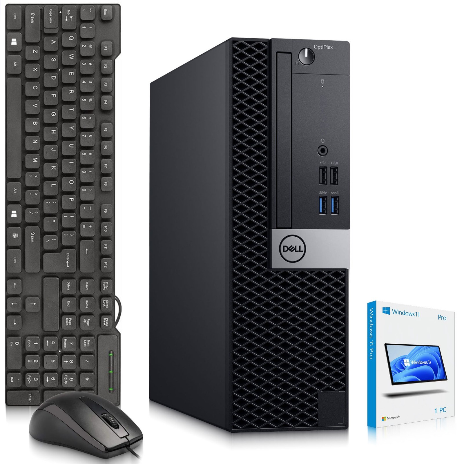 Dell 3050 Desktop PC Intel Core i5-7th Gen 16GB RAM 512GB SSD Wi-Fi Win 11 pro