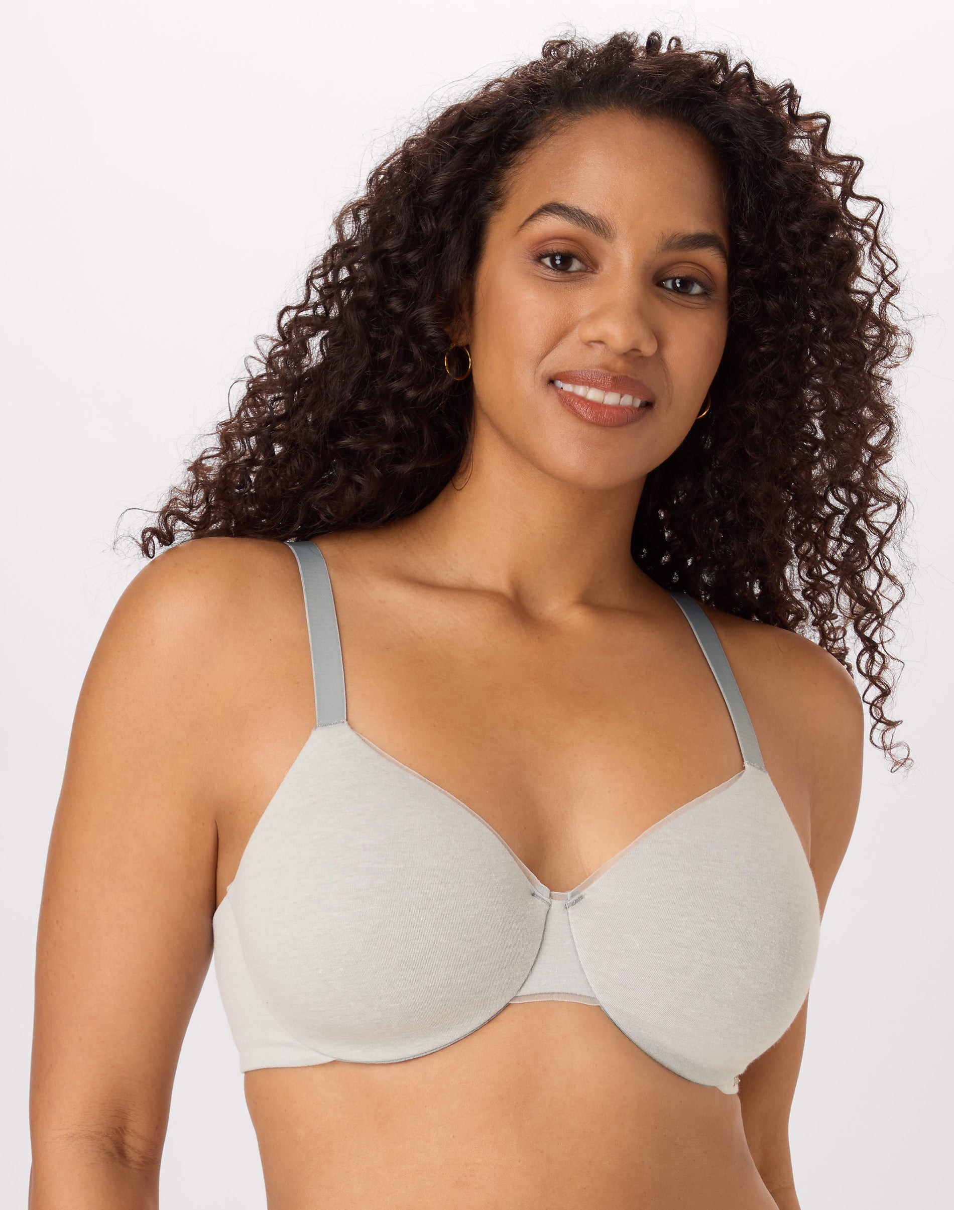 Bali T-Shirt Underwire Bra, Cotton Collection Grey Heather 40DD Women’s
