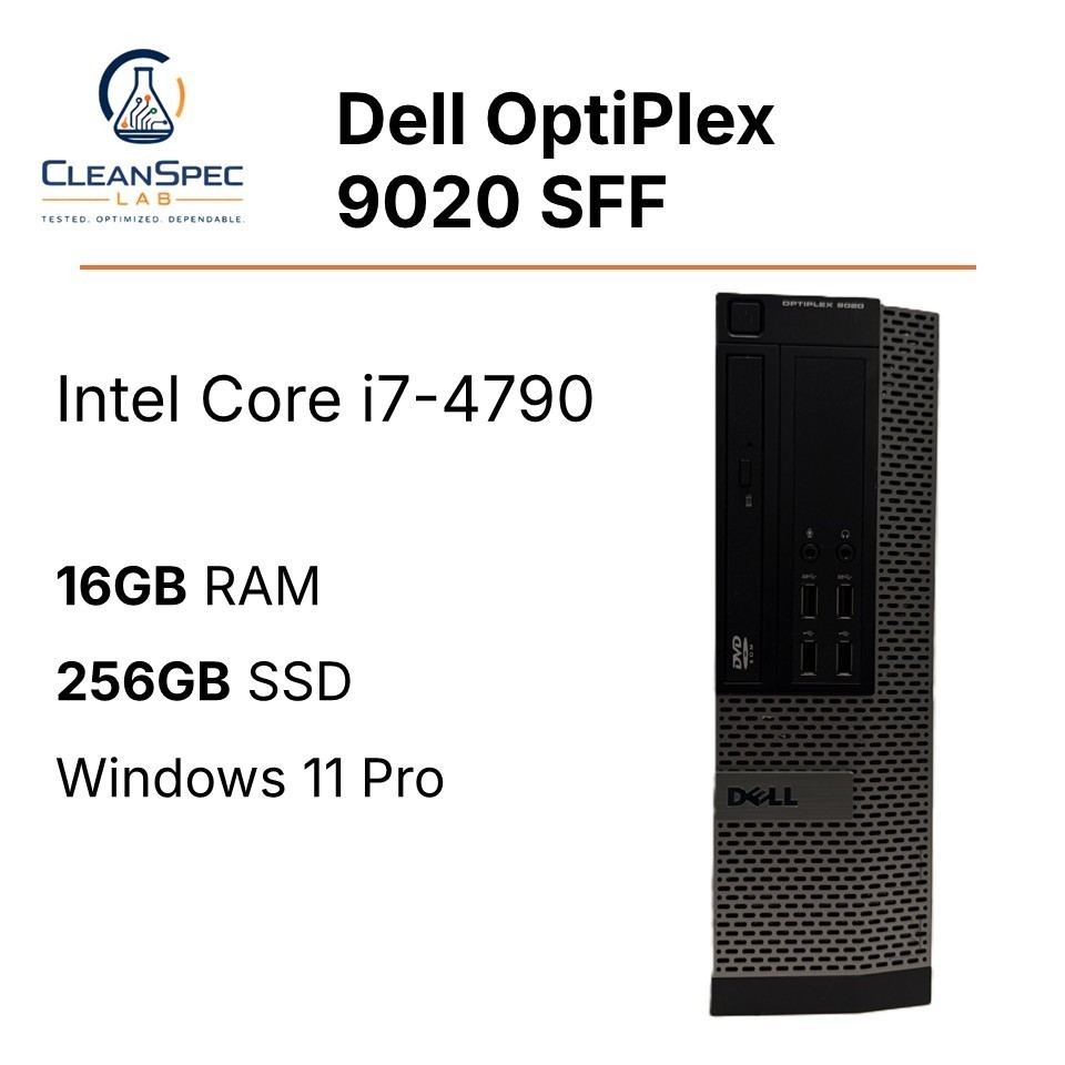 Dell OptiPlex 9020 SFF i7-4790 16GB 256GB SSD Win11 Pro DVD