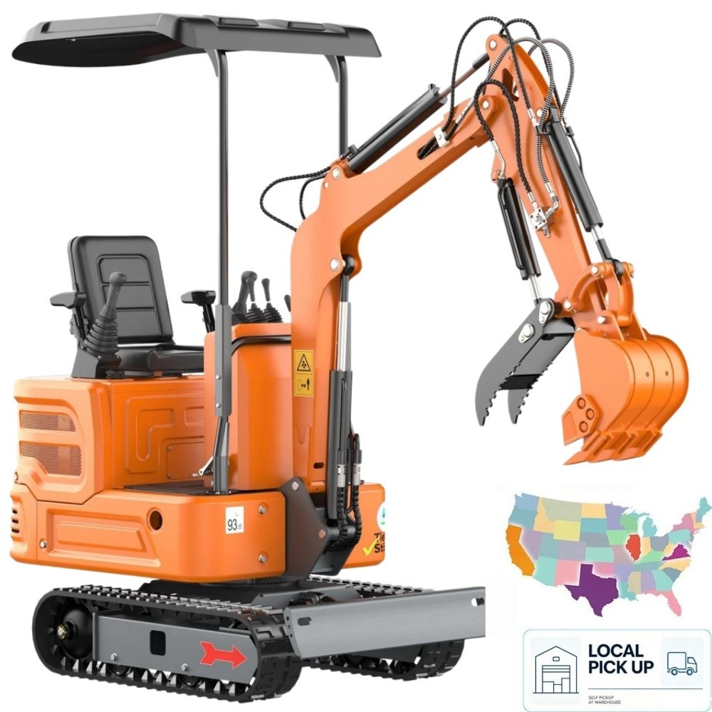 Mini Excavator B&S 13.5HP Gas EPA,Hydraulic Thumb Clamp,Pilot Control,Pick Up CA