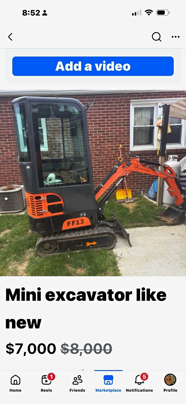 FF Industrial FF13 Mini Excavator 2023 108 hrs 2,120 lb 5’6″ 13.5 HP