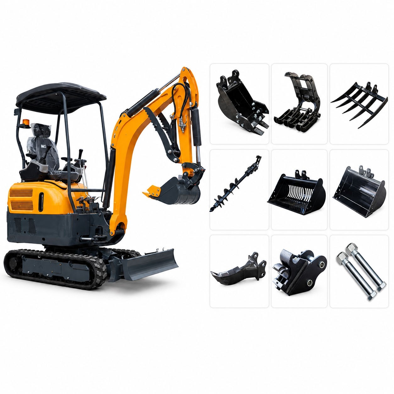4400lbs Mini Excavator Kubota D902 Diesel Engine Retractable Track 9 Attachments