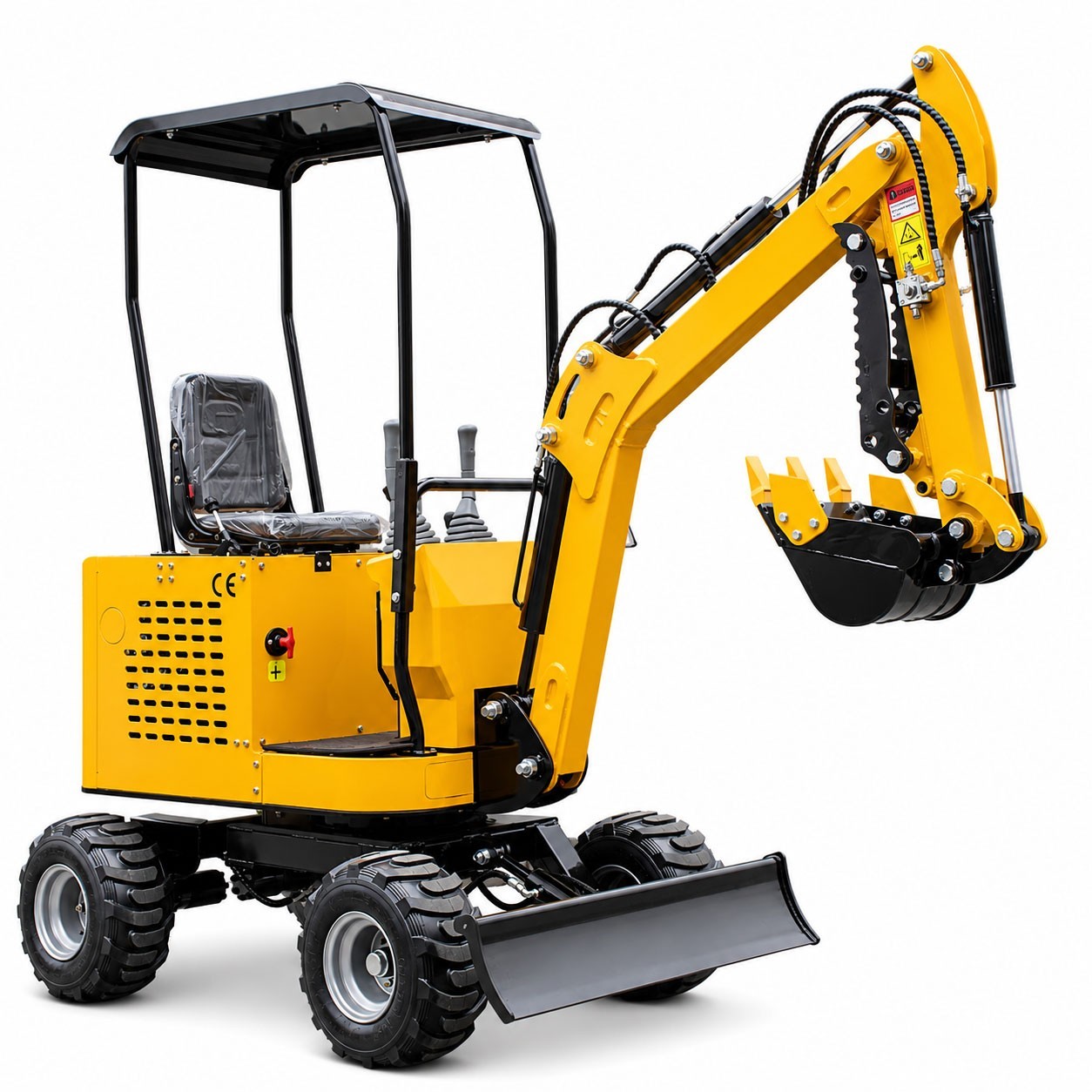 Local Pick up Mini Wheel Excavator 1 Ton Thumb RATO Engine Compact Digger