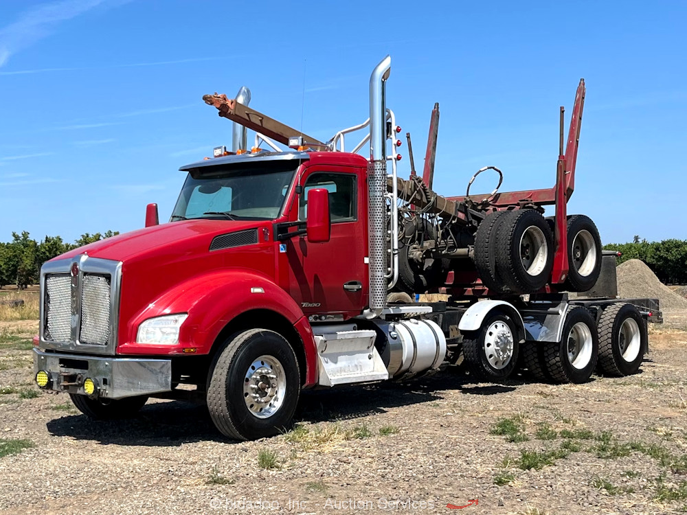 2015 Kenworth T880 Tri/A Logging Truck T/A Bunk Trailer PACCAR 500HP A/T bidadoo