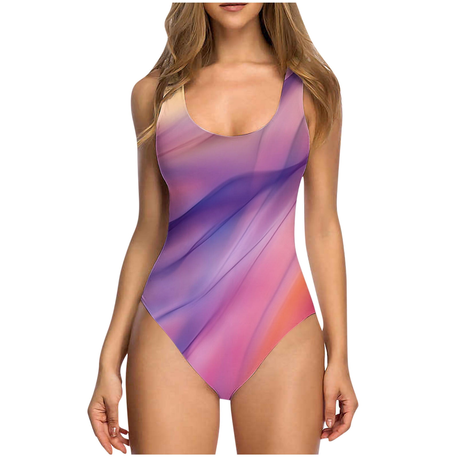 UTSJKR Athletic Women One Piece Swimsuits Sport Training Bathing Suits Floral Slimming Criss Cross Teen Girls Swimwear Red M