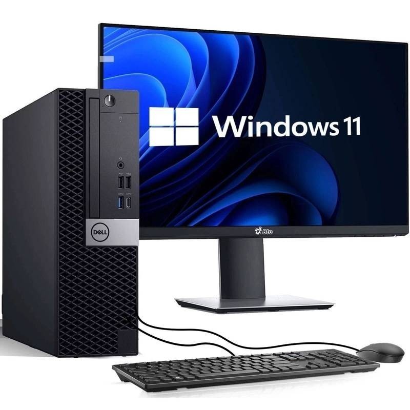 Dell OptiPlex Desktop PC SFF i5-8500 32GB RAM 2TB SSD 2TB HDD 24″ LED Win 11 Pro