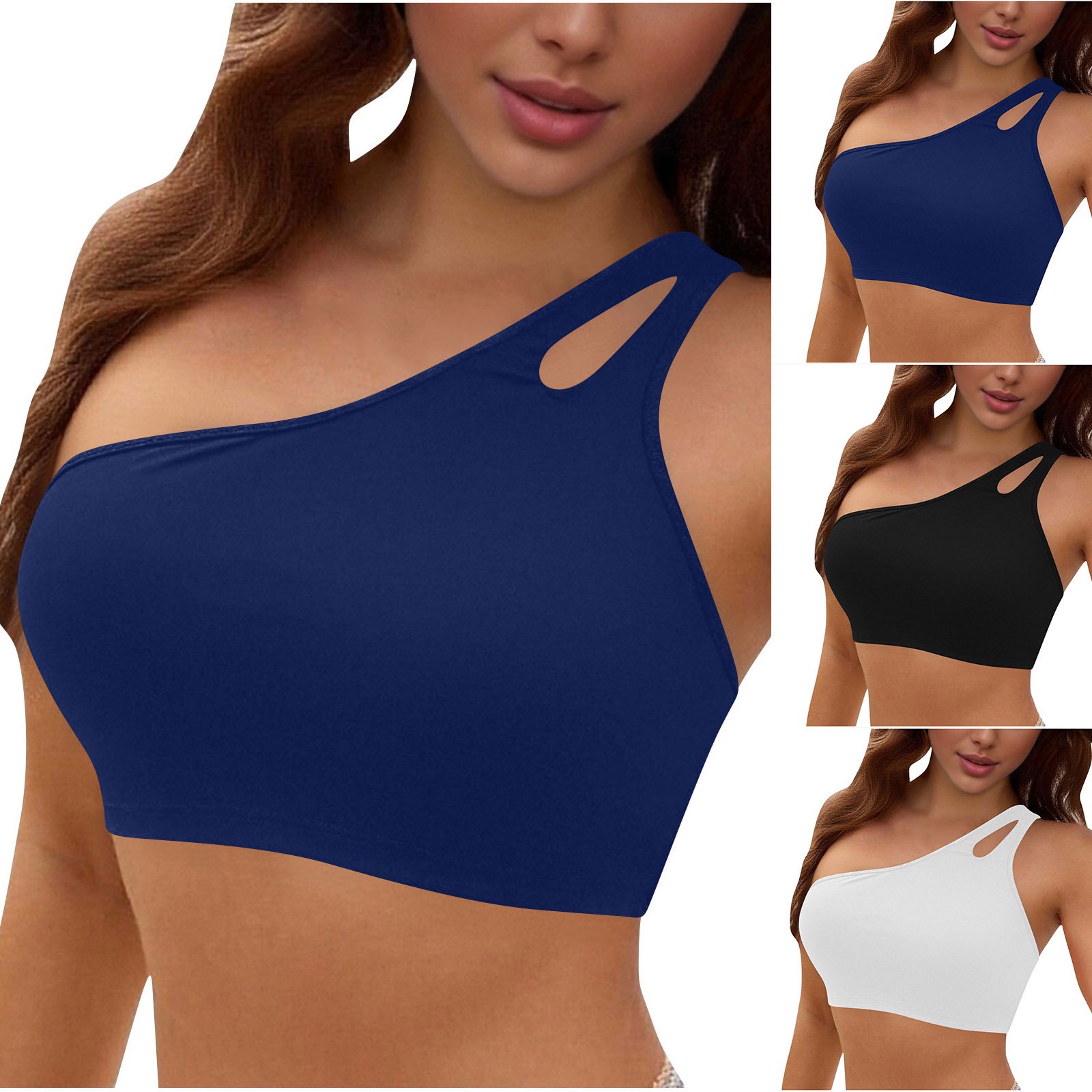 Neewe Bikini Tops for Women Cropped Tankini Tops Beach Straps Bathing Suit Swimwear Top Only