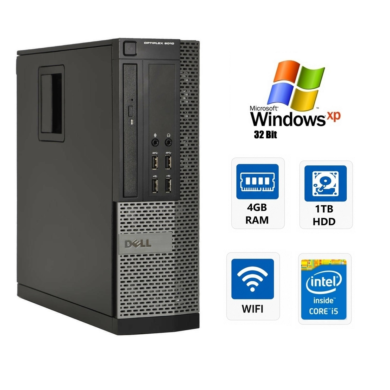 Dell OptiPlex 9010 SFF Desktop Core i5 4GB RAM 1TB HDD Wi-Fi Windows XP 32-Bit