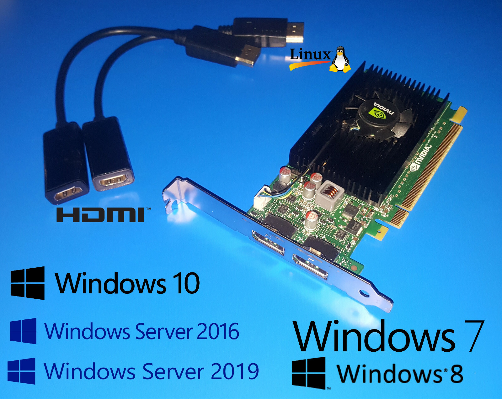 Dell Optiplex 3010 3020 7010 7020 9010 9020 TOWER 1GB Video Card Dual HDMI