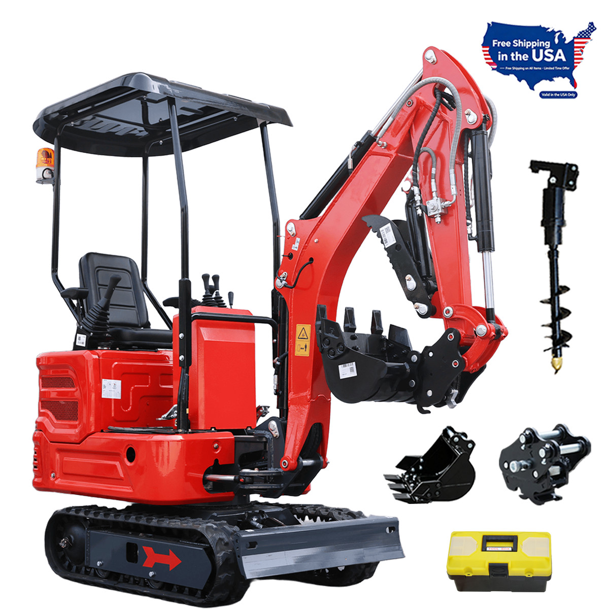 1.4 Ton Kubota Mini Excavator Pilot Control Diesel Side Swing CW + 3 Attachment