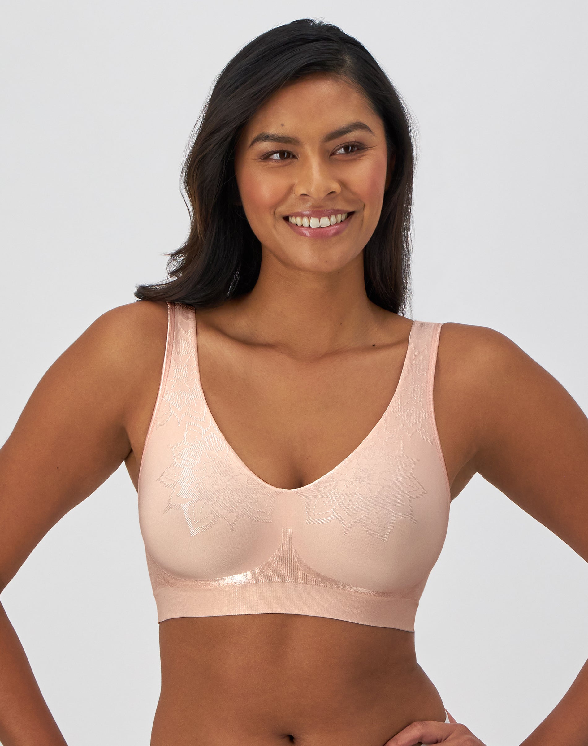 Bali Comfort Revolution ComfortFlex Fit Seamless 2-Ply Wireless Bra Light Buff Aztec 2XL Women’s