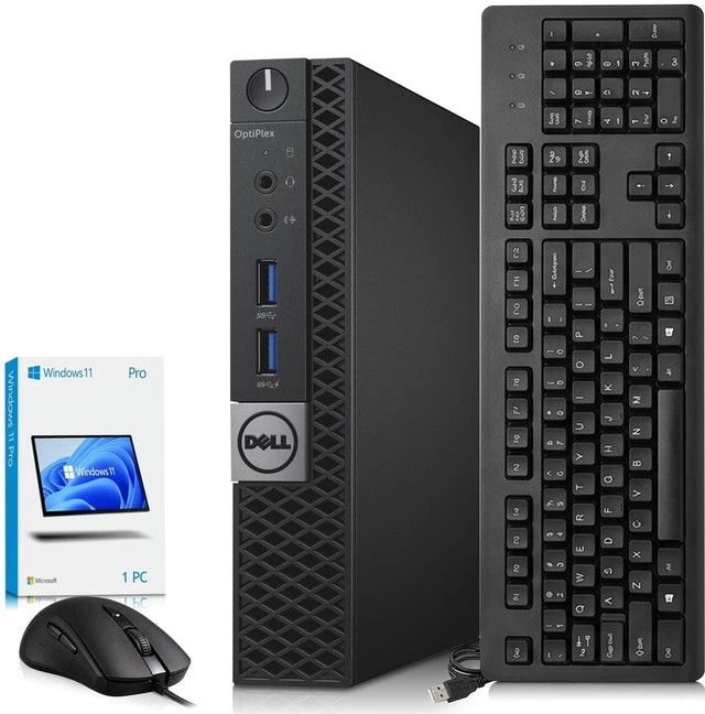 Dell Optiplex 7040 Desktop Micro Intel i7-6700T 16GB RAM 256GB SSD Display