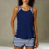 Xucatan Women’s Hawaiian Print Tankini Swimsuits Two Piece with Removable Pads Push Up Tops, High Waisted Bottoms with Pockets Tummy Control Modest Swimwear Summer Beach Vacation Gift