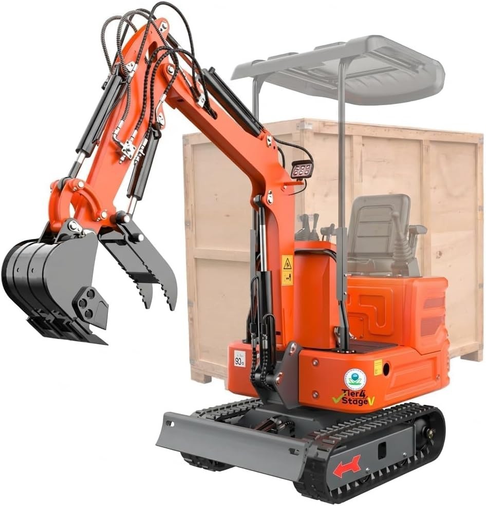 1.2 Ton Mini Excavator with Hydraulic Thumb, 13.5HP EPA Engine & Dual Joystick C
