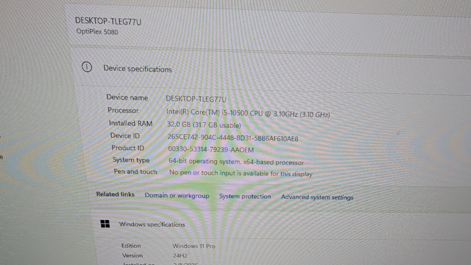 Dell OptiPlex 5080 SFF i5-10500 No RAM 1TB SSD Win 11 Pro Desktop PC