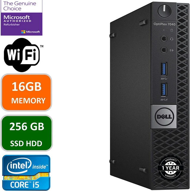 DELL OPTIPLEX 7040 Micro Business Desktop i5-6400T DDR4 256GB SSD DP 16GB RAM
